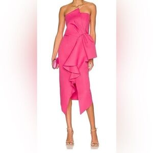 Revolve Elliatt Vibrant Pink Asymmetrical Skirt